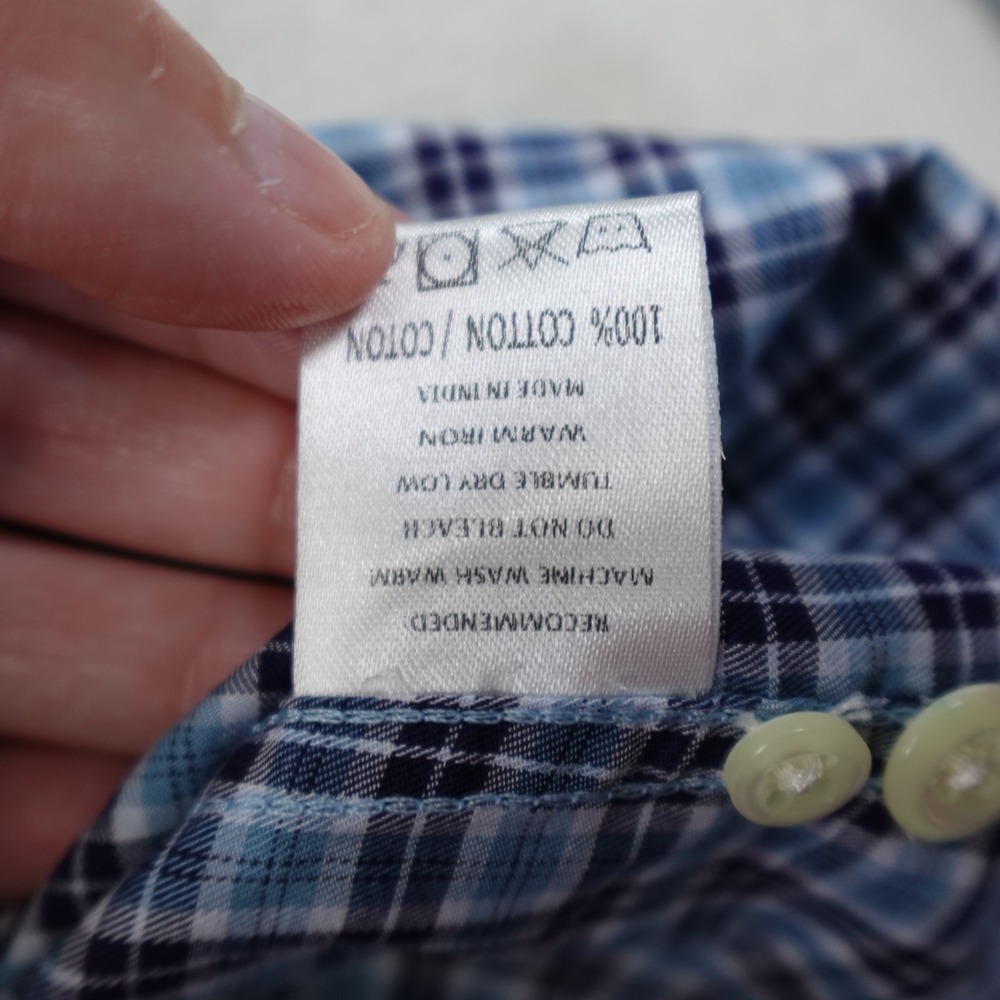 J Press Shirt Mens XXL Blue Plaid Button Down 100% Cotton Trunk Club Preppy - Picture 8 of 12